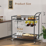 Eleanora Mirored Stainless Steel Bar Serving Cart In Gold Finish - Decor Smart