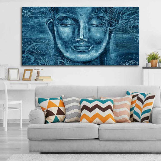 Face Sculpture of Buddha Wall Painting - Decor Smart