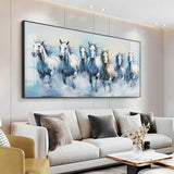 Fairytale Seven Horses Premium Acrylic Floating Wall Painting - Decor Smart