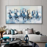 Fairytale Seven Horses Premium Acrylic Floating Wall Painting - Decor Smart