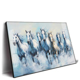 Fairytale Seven Horses Premium Acrylic Floating Wall Painting - Decor Smart