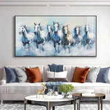 Fairytale Seven Horses Premium Acrylic Floating Wall Painting - Decor Smart