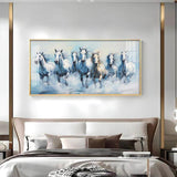 Fairytale Seven Horses Premium Acrylic Floating Wall Painting - Decor Smart