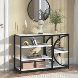 Five - Tier White Marble Black Console Table - Decor Smart