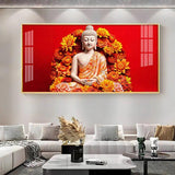 Floral Buddha Premium Acrylic Floating Wall Painting - Decor Smart