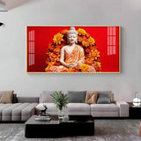 Floral Buddha Premium Acrylic Floating Wall Painting - Decor Smart