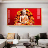 Floral Buddha Premium Acrylic Floating Wall Painting - Decor Smart