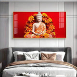 Floral Buddha Premium Acrylic Floating Wall Painting - Decor Smart