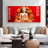 Floral Buddha Premium Acrylic Floating Wall Painting - Decor Smart