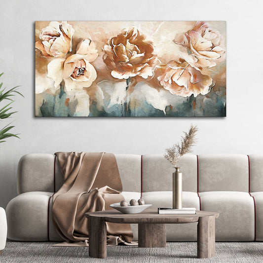 Floral Flower White Rose Canvas Wall Painting - Decor Smart