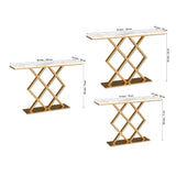 Geometric Criss Cross Pattern Contemporary Console Table - Decor Smart