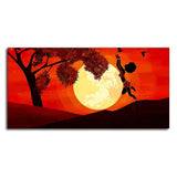 Girl Catching Bird Premium Wall Painting - Decor Smart