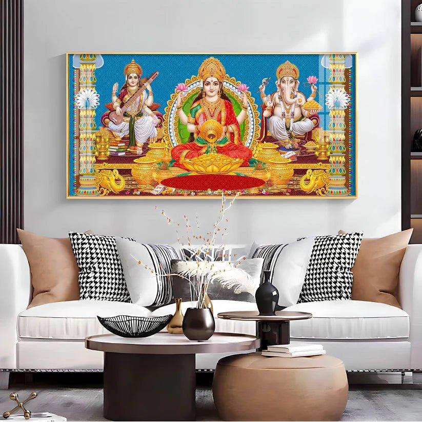 God and Goddess Blessings Premium Acrylic Floating Wall Painting - Decor Smart
