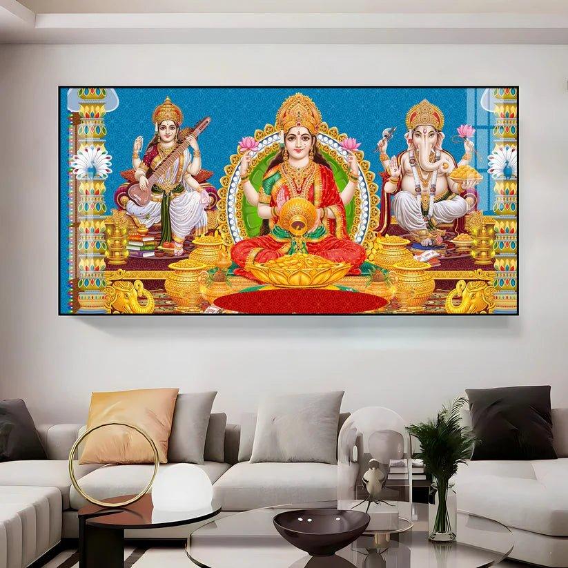 God and Goddess Blessings Premium Acrylic Floating Wall Painting - Decor Smart