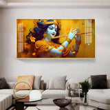 Golden Armlet Lord Krishna Premium Acrylic Floating Wall Painting - Decor Smart