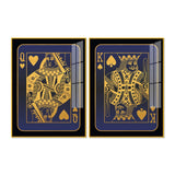 Golden Card of King and Queen Acrylic Floating Wall Painting Set of 2 - Decor Smart