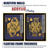 Golden Card of King and Queen Acrylic Floating Wall Painting Set of 2 - Decor Smart