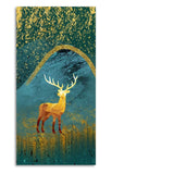 Golden Deer Modern Abstract Art Premium Canvas Wall Painting - Decor Smart