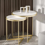 Golden Duo Metal Nesting Side Tables Set of 2 - Decor Smart