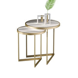 Golden Duo Metal Nesting Side Tables Set of 2 - Decor Smart