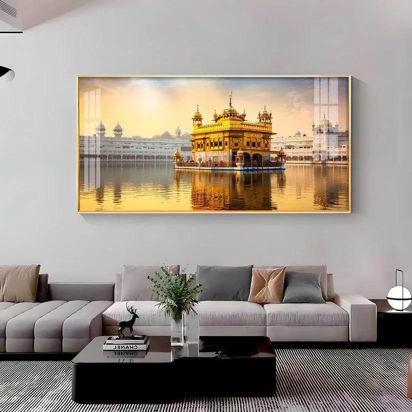 Golden Glory Premium Acrylic Floating Wall Painting - Decor Smart