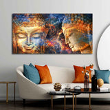 Golden Head of Lord Buddha Canvas Wall Painting - Decor Smart