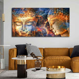 Golden Head of Lord Buddha Canvas Wall Painting - Decor Smart
