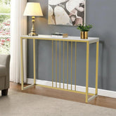 Golden Metallic Rectangular Shaped Designer Console Table - Decor Smart