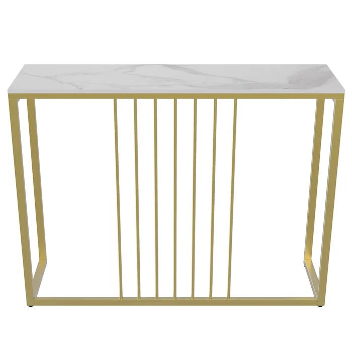 Golden Metallic Rectangular Shaped Designer Console Table - Decor Smart