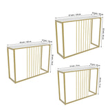 Golden Metallic Rectangular Shaped Designer Console Table - Decor Smart