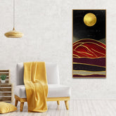 Golden Mountain lines Art Premium Canvas Wall Painting - Decor Smart