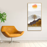 Golden Mountain with Beautiful Sunrise Premium Canvas Wall Painting - Decor Smart