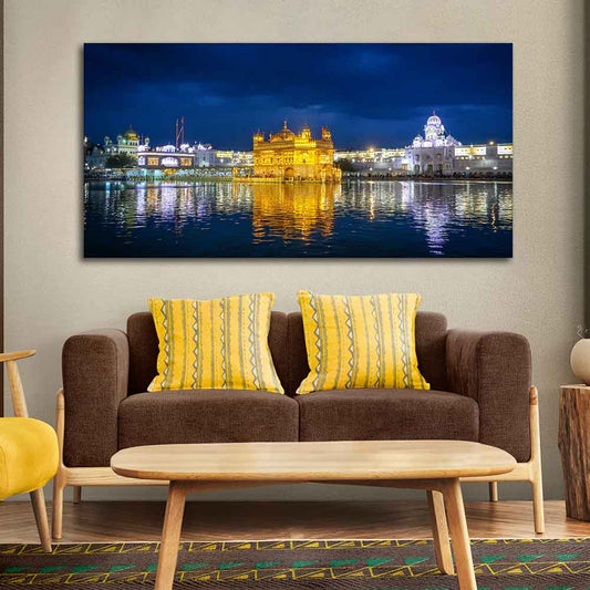 Golden Temple in Evening Canvas Wall Painting - Decor Smart