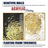 Golden Textured Acrylic Floating Wall Painting Set of 2 - Decor Smart