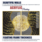 Golden Textured Pattern Acrylic Floating Wall Painting Set of 2 - Decor Smart