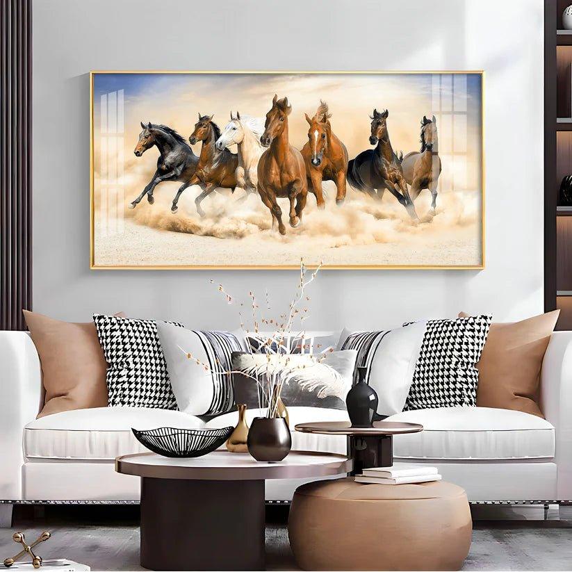 Herd of Horses Premium Acrylic Floating Wall Painting - Decor Smart