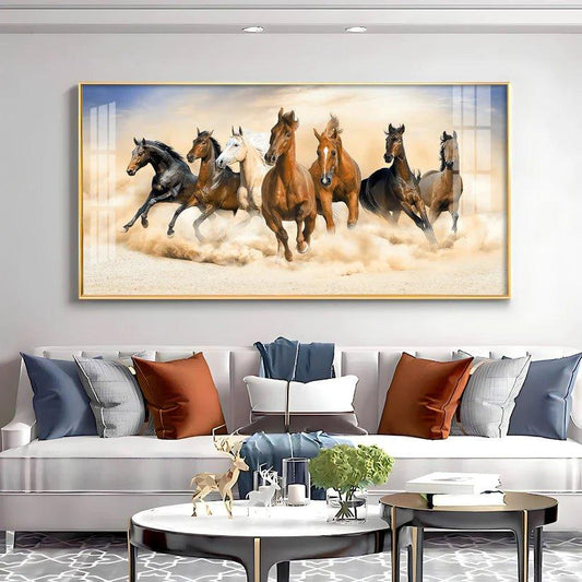 Herd of Horses Premium Acrylic Floating Wall Painting - Decor Smart
