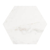 Hexagon Shape Marble Top Silver Stand Side Table - Decor Smart