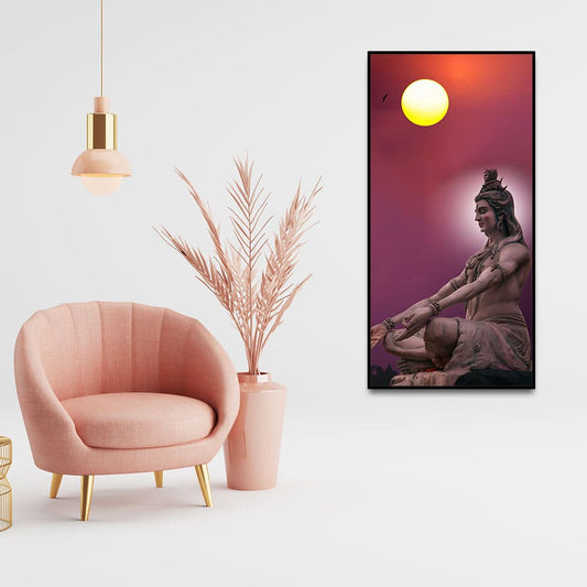 Hindu God Shiva Meditation Canvas Wall Painting - Decor Smart