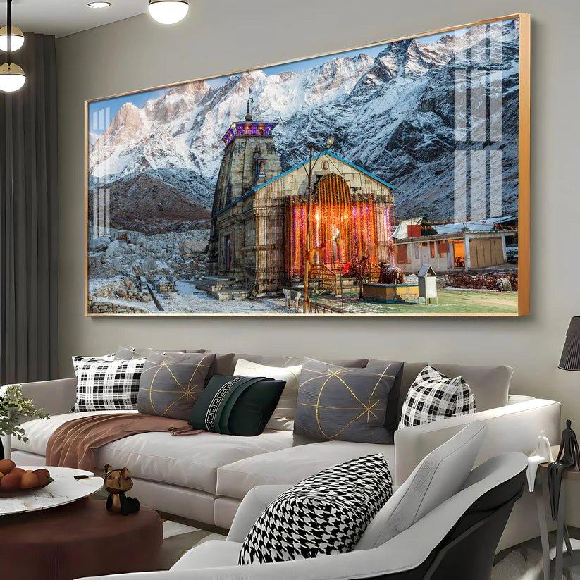 Holy Kedarnath Temple Premium Acrylic Floating Wall Painting - Decor Smart