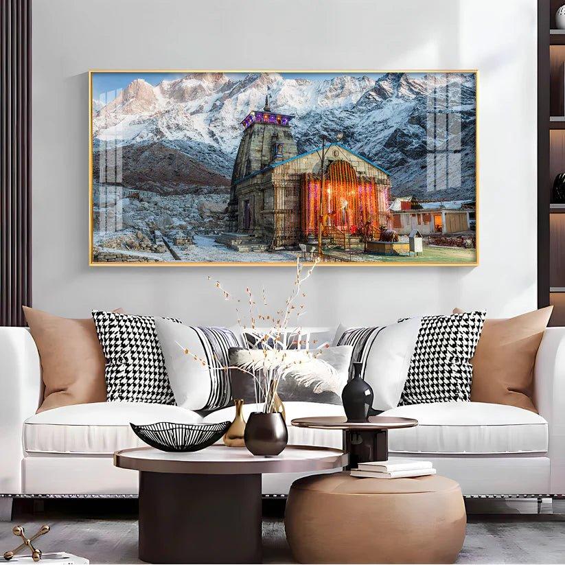 Holy Kedarnath Temple Premium Acrylic Floating Wall Painting - Decor Smart