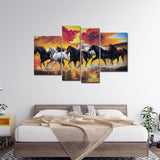 Horses Running Through the Splashes of Water Canvas Wall Painting - Decor Smart