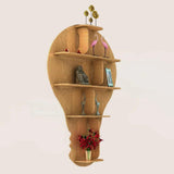Hot Air Balloon Backlit Designer Wooden Wall Shelf / Book Shelf / Night Light, Light Oak Finish - Decor Smart