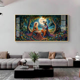 Krishna Radha Colorful Painting Premium Acrylic Floating Wall Painting - Decor Smart