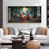 Krishna Radha Colorful Painting Premium Acrylic Floating Wall Painting - Decor Smart