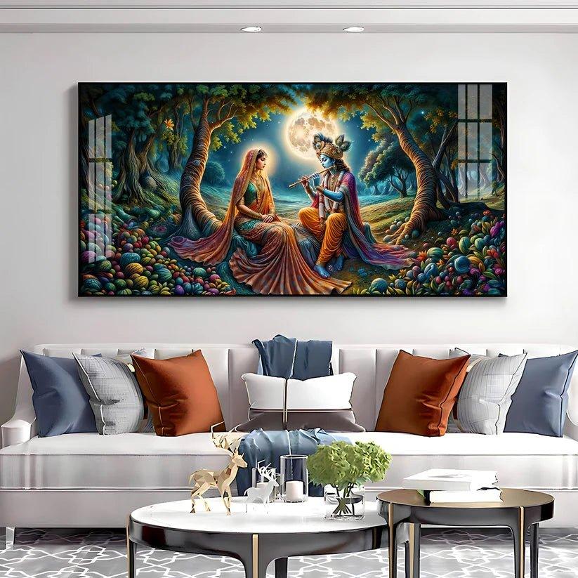 Krishna Radha Colorful Painting Premium Acrylic Floating Wall Painting - Decor Smart