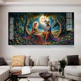 Krishna Radha Colorful Painting Premium Acrylic Floating Wall Painting - Decor Smart
