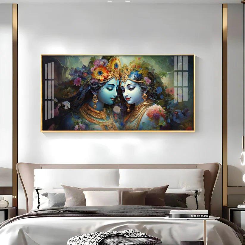 Krishna's Love for Radha Premium Acrylic Floating Wall Painting - Decor Smart