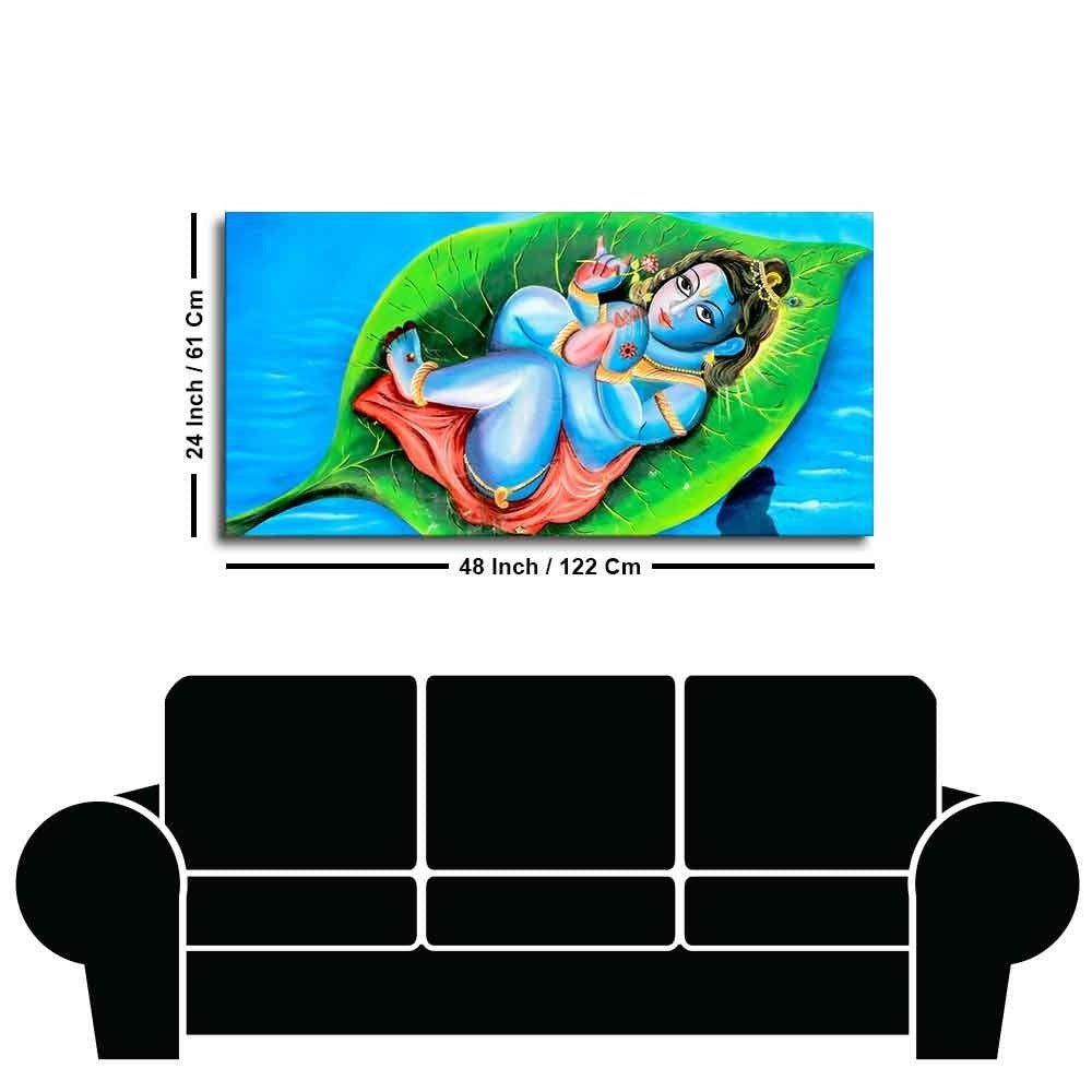 Little Krishna Abstract Wall Painting - Decor Smart