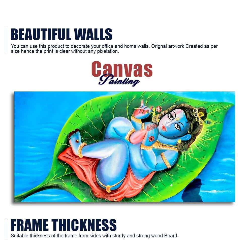 Little Krishna Abstract Wall Painting - Decor Smart